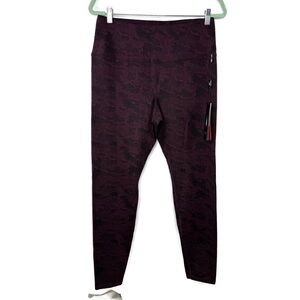 Spyder Burgundy &Black Camo Print High Waisted Athletic Leggings Large